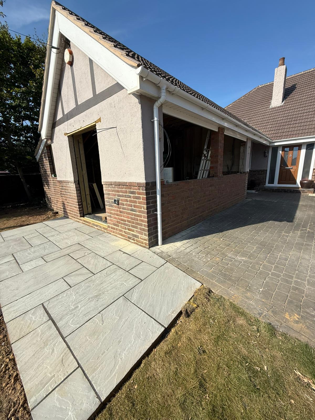 Completed exterior of garage conversion by A Baker Construction West Sussex