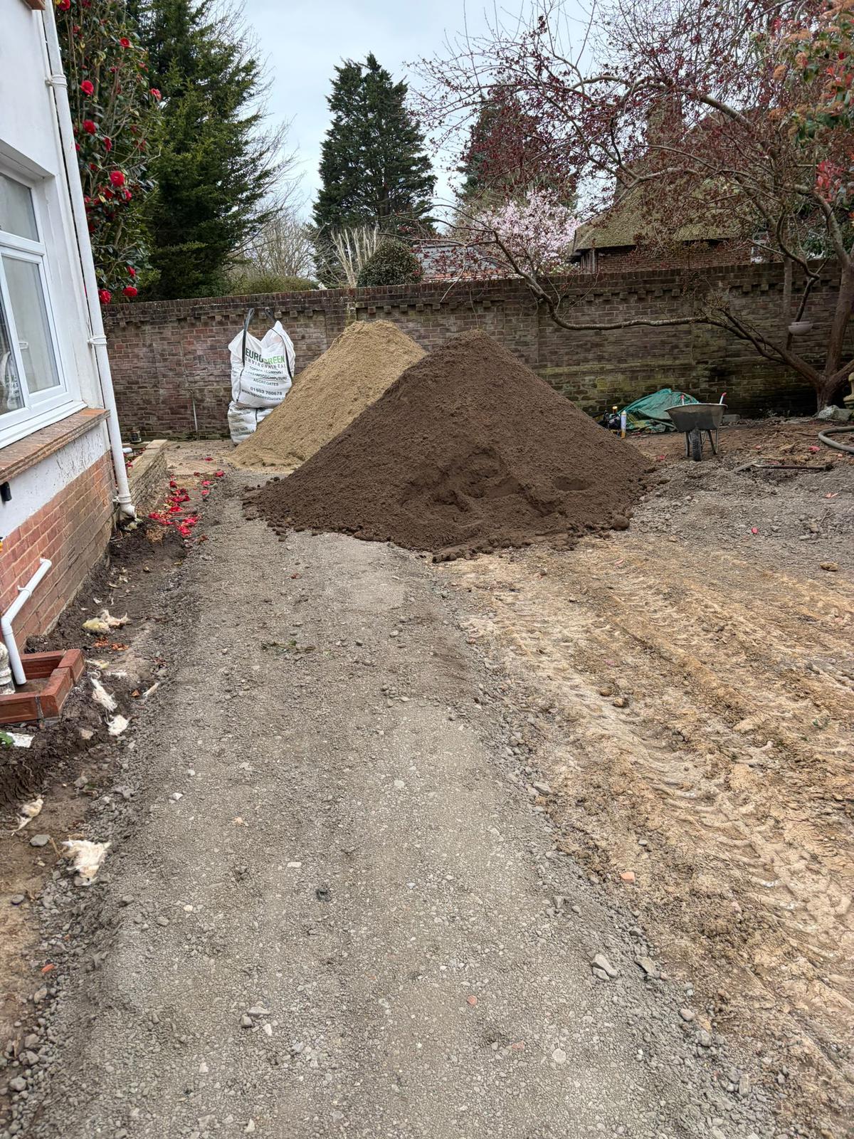 Soil and materials delivered for garden renovation West Sussex