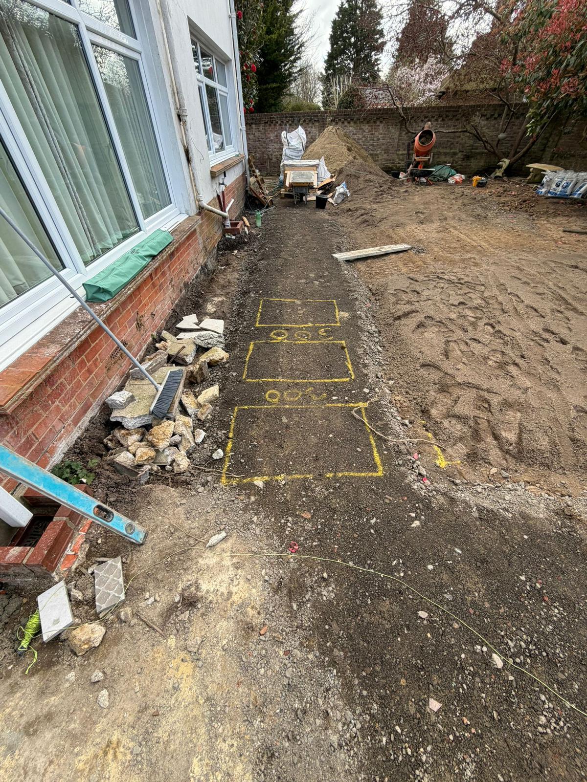 Garden cleared and levelled ready for landscaping West Sussex
